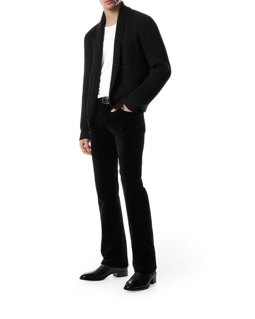 Tom Ford Black Wool Silk Shawl Collar Cardigan for men