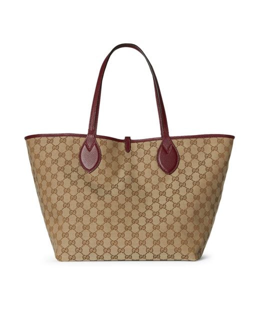 Gucci Reversible Shopping Bag in Red | Lyst