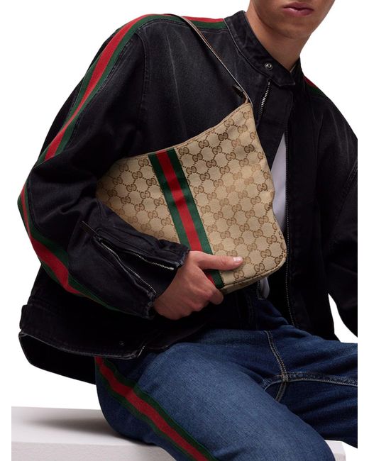 Gucci White Medium Size Lunette Shoulder Bag for men