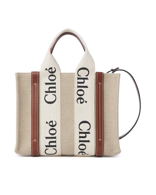 WOODY OLD CODE BAG di Chloé in Natural