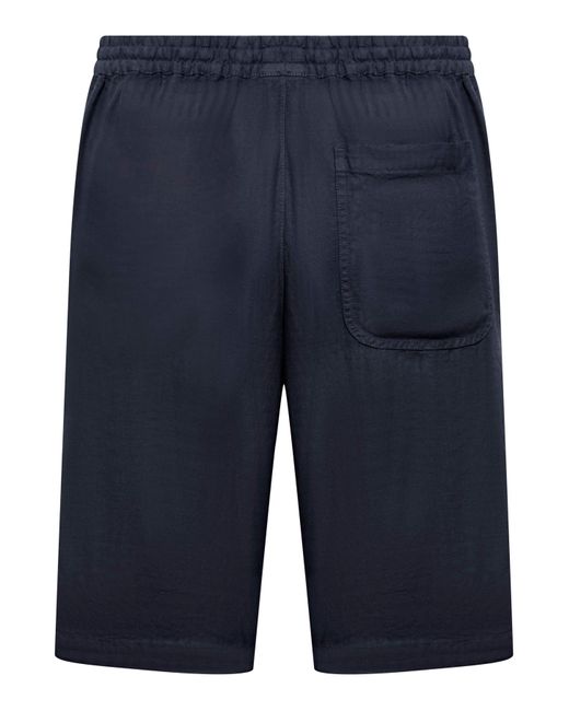 120% Lino Blue Linen Bermuda Shorts for men