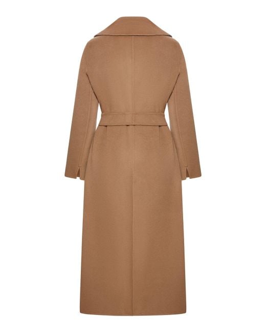 Max Mara Brown Wool Drap Robe Coat