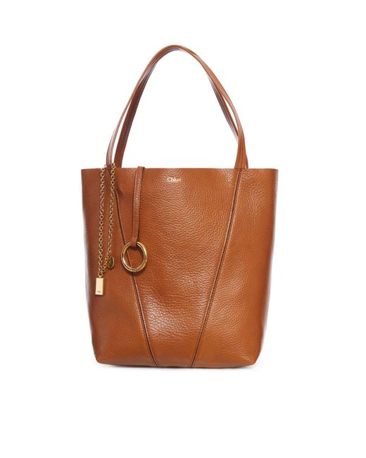 Chloé Brown Chloé Spin Small Tote Bag