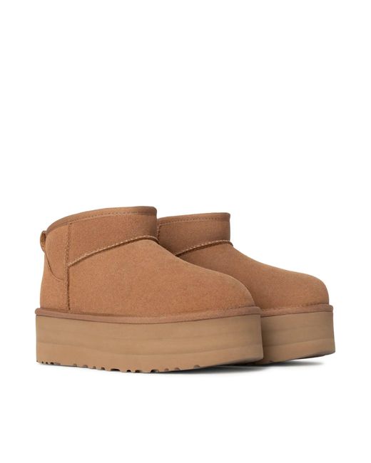 Ugg Brown Classic Ultra Mini Platform Boots