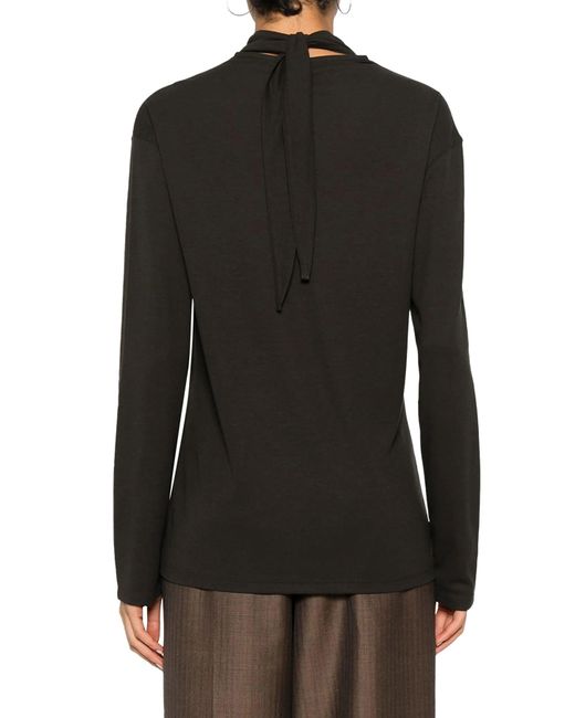 Top a maniche lunghe con dettaglio sciarpa di Lemaire in Gray