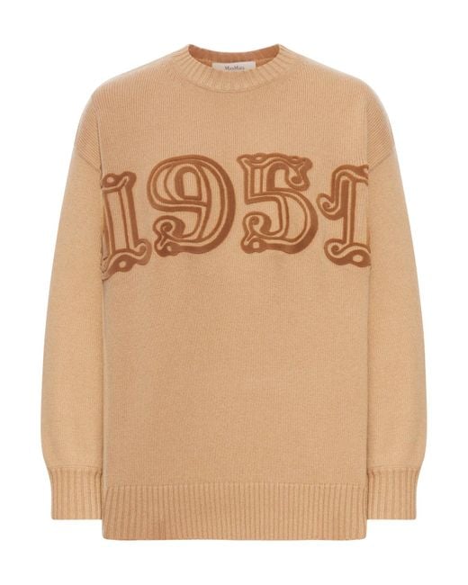 Pullover in lana e cashmere di Max Mara in Natural