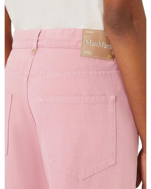 Max Mara Pink 5-pocket Cotton And Linen Trousers