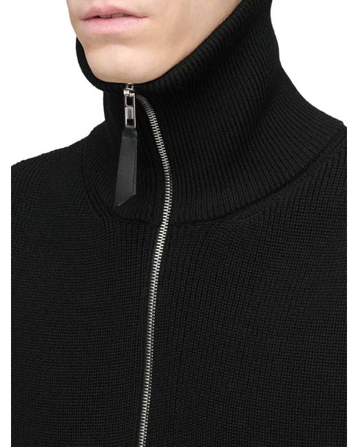 Maison Margiela Black Zip Knit Gilet for men