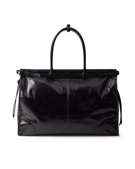 Prada Black Bonnie Leather Shopping Bag for men