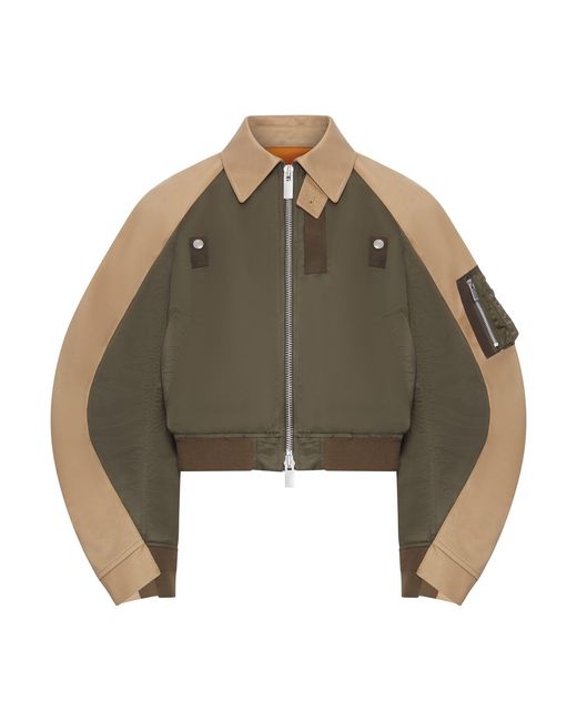 Sacai Brown Cotton Chino X Nylon Twill Blouson