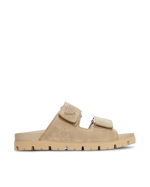 Prada White Suede Straps Sandals for men