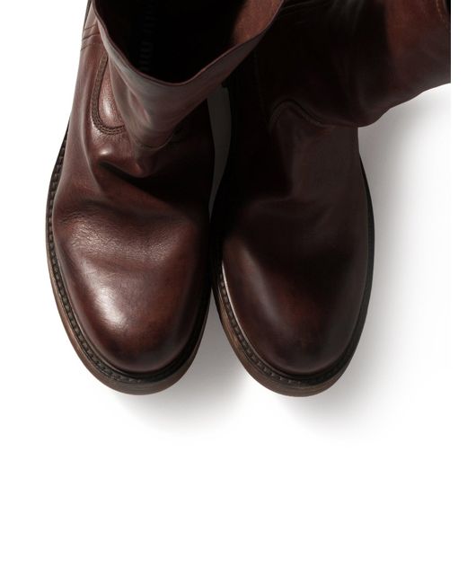 Miu Miu Brown Foule Calf Leather Ankle Boots