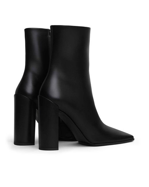 Alaïa Black Square Leather Ankle Boots