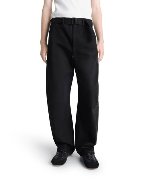 Lemaire Black Twisted Belted Pants for men