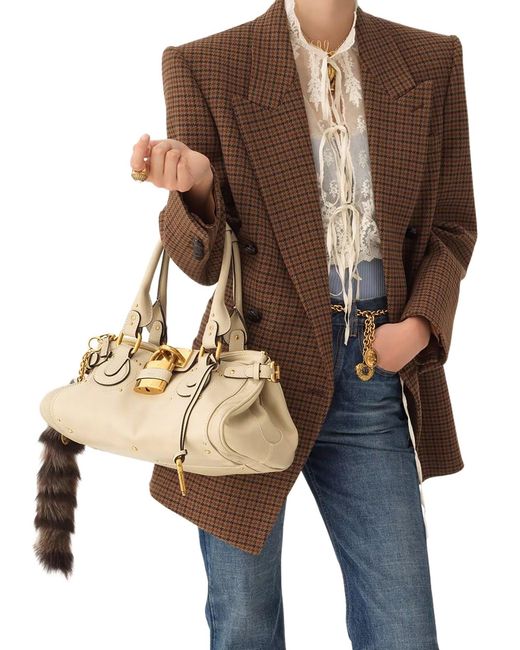 Borsa paddington in pelle granata di Chloé in Natural