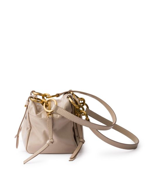 Bauletto dangle mini in pelle di Prada in Natural