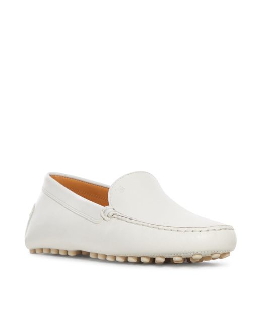 Tod's White City Gommino Leather Moccasin
