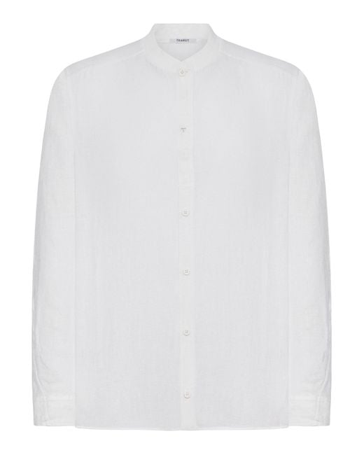 Transit White Mandarin Collar Shirt for men