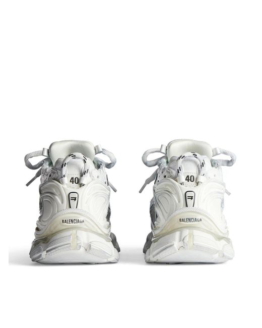Balenciaga White Runner Logo-embroidered Sneakers