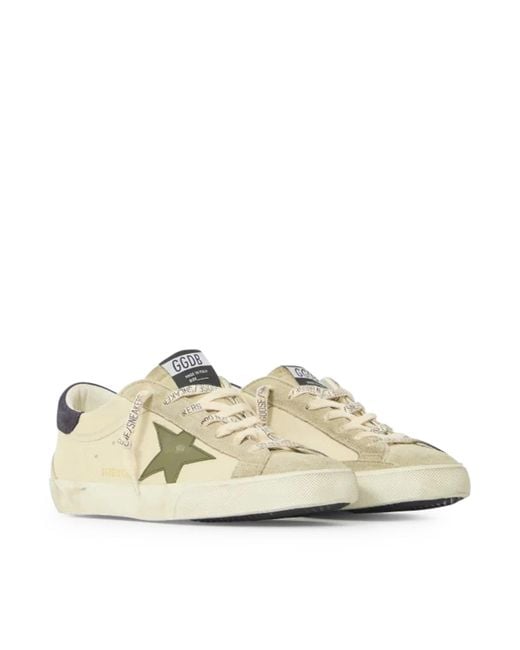 Golden Goose Deluxe Brand White Super-star Leather Sneakers With Suede Inserts for men