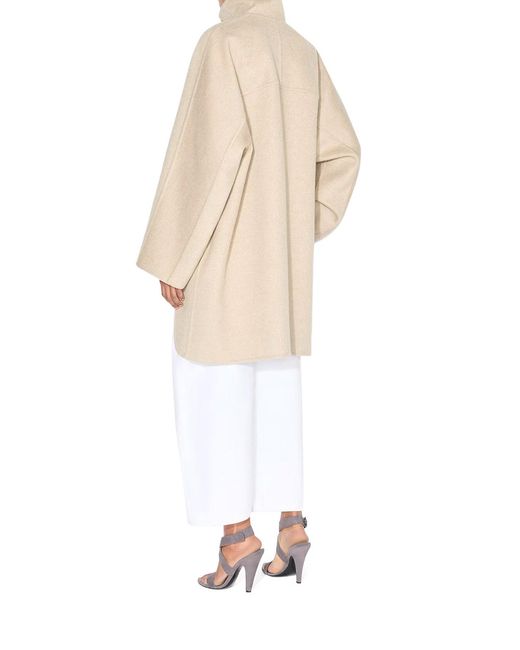 Alaïa Natural Asymmetrical Cashmere Coat