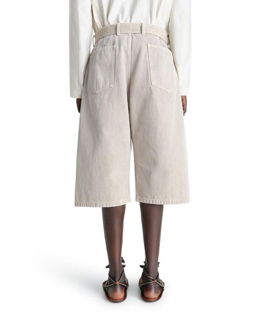 Lemaire Gray Snow-Effect Denim Bermuda Shorts for men