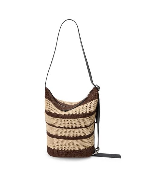 Loewe White Medium Raffia Loop Bucket for men
