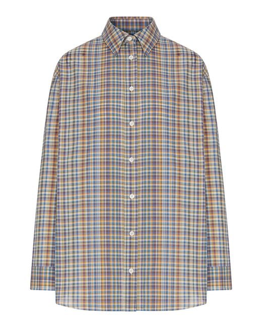 Totême Gray Classic Check Shirt