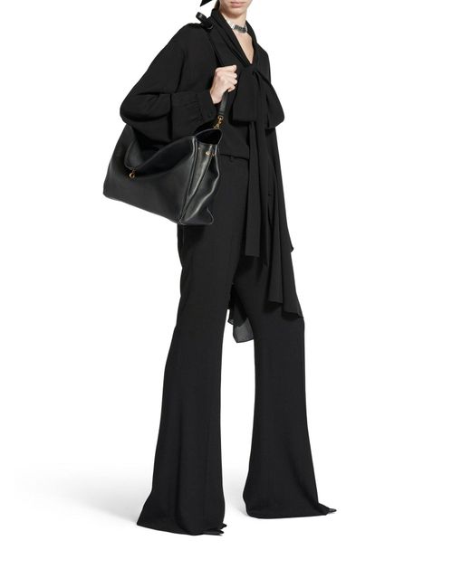 Balenciaga Flared Trousers In Fluid Viscose in Blue | Lyst Balenciaga Flared Trousers In Fluid Viscose in Blue | Lyst