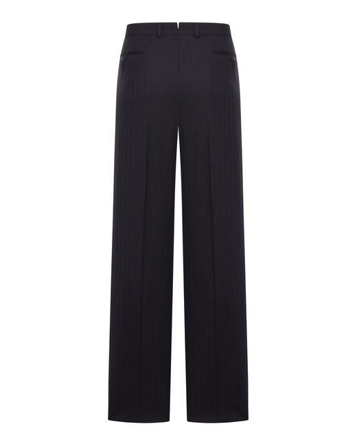 Tom Ford Blue Pinstriped Tailored Wool Trousers for men