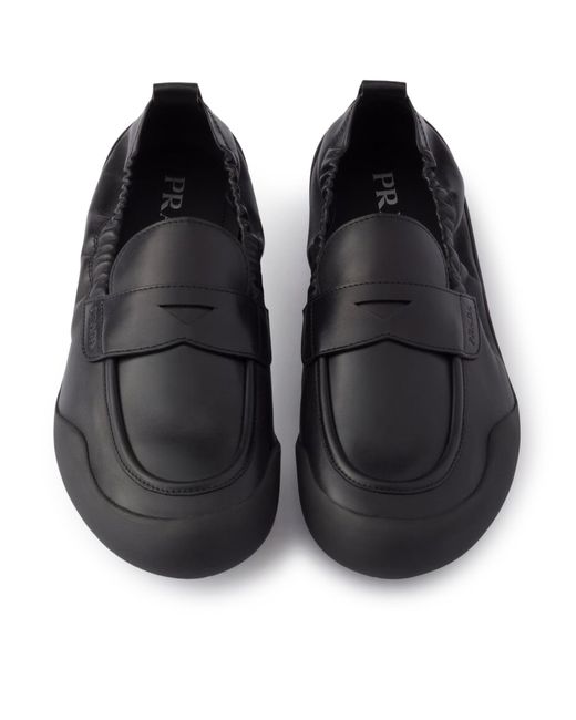 Prada Black Speedrock Leather Loafers for men