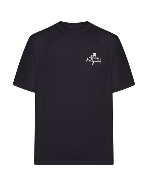 T-shirt in cotone con logo ricamato di Amiri in Black da Uomo
