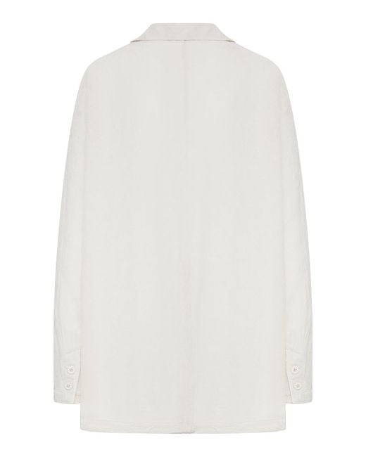 Transit White Oversized Single-breasted Viscose Jacket