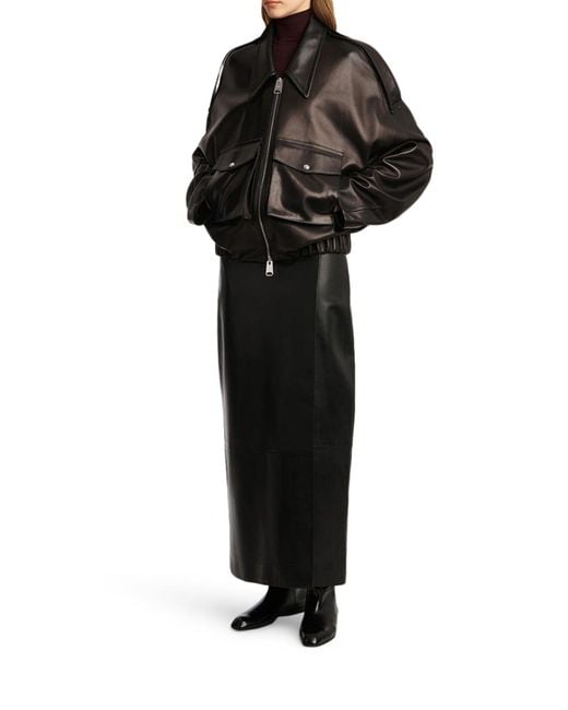 Khaite Black Owey Leather Jacket