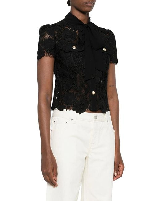 Self-Portrait Black Top With Neck Ties