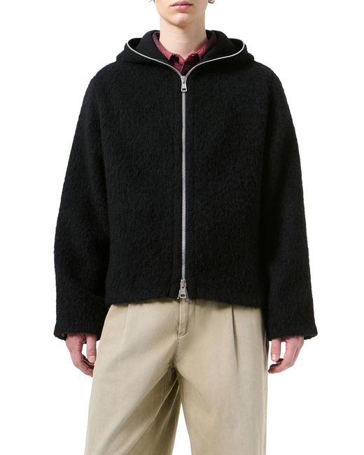 Our Legacy Black Full Zip Wool Hoodie for men