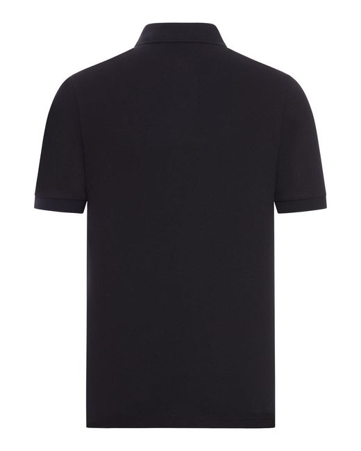Stone Island Black Cotton Polo Shirt With Logo Patch for men