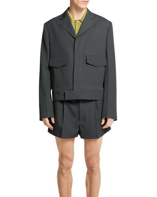 Gucci Black Embossed Wool Gabardine Jacket for men