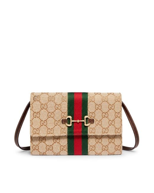 Gucci Multicolor Orsebit Web Wallet With Strap