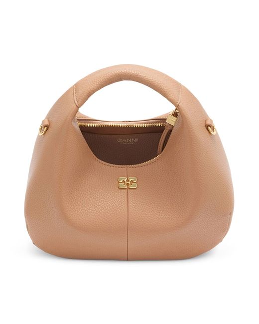 Ganni Natural Mini Hobo Bag