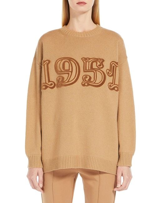 Pullover in lana e cashmere di Max Mara in Natural