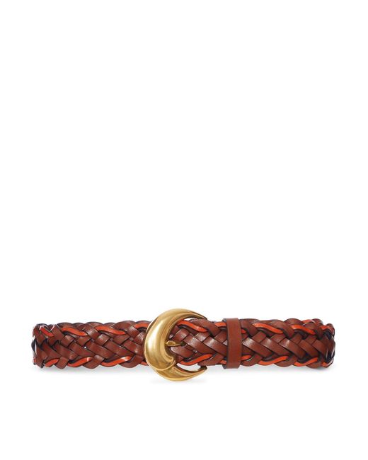 Etro White Woven Leather Belt With Buckle