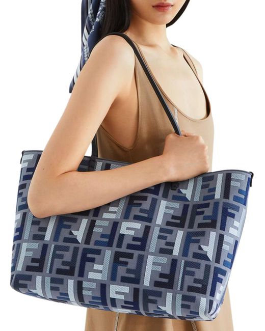 Fendi Blue Roll Large Bag