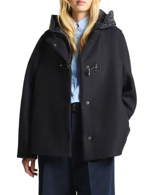 Fay Blue Toggle Coat Cape