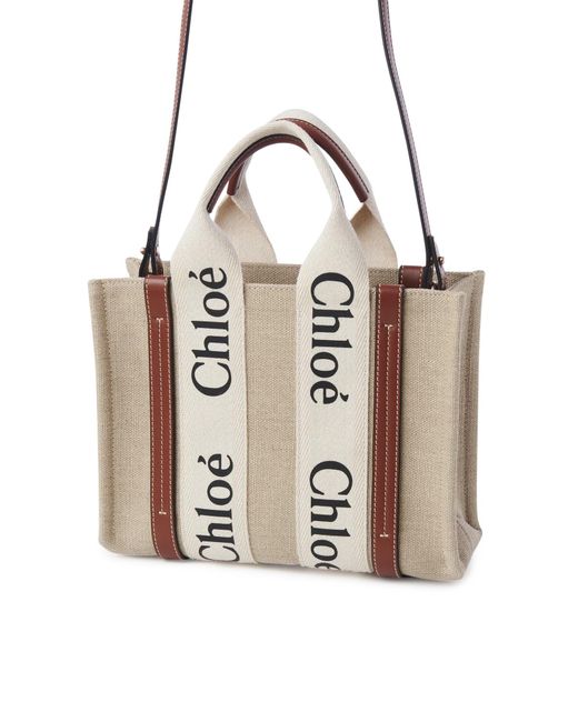 WOODY OLD CODE BAG di Chloé in Natural