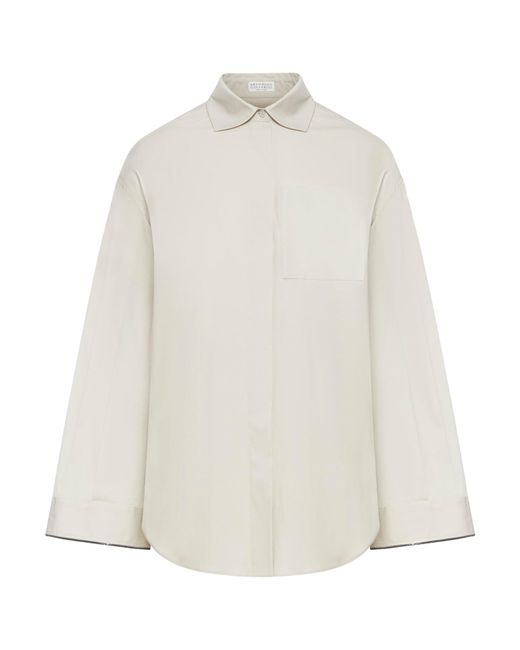 Camicia con manica larga di Brunello Cucinelli in White