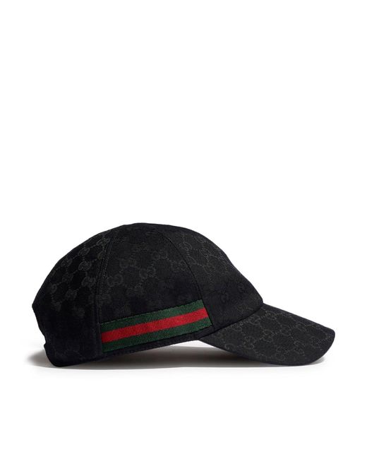 Gucci Black Web Baseball Cap for men