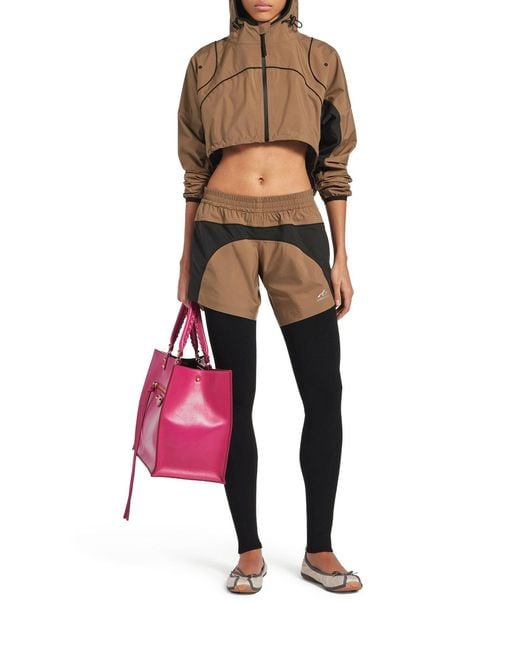 Balenciaga Brown Techwear Shorts In Soft Technical Fabric