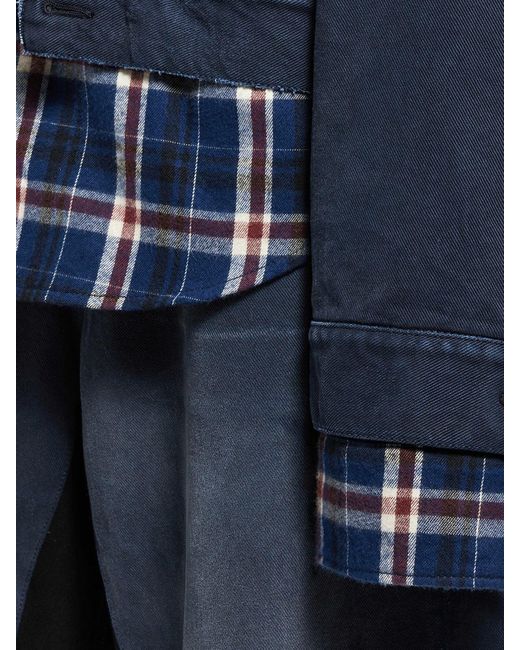 Balenciaga Blue Patched Shirt-Jacket for men