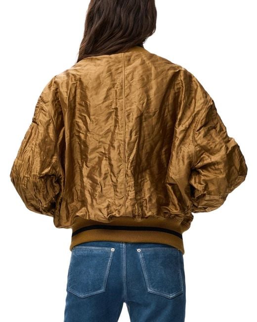 Loewe Brown Technical Fabric Bomber Jacket